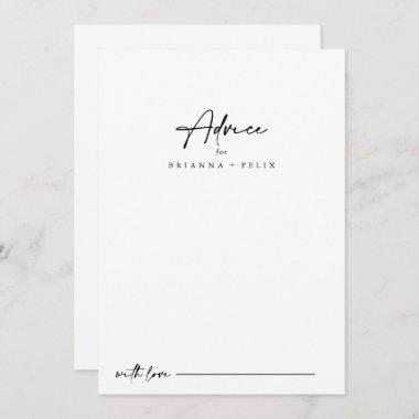 Calligraphy Modern Elegant Wedding  Advice Card
