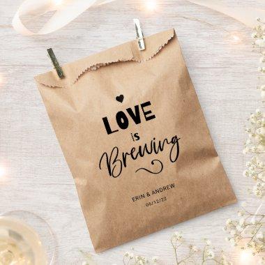 Calligraphy Modern Love is Brewing Wedding Favor Bag