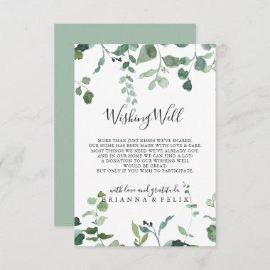 Calligraphy Script Foliage Wedding Wishing Well Enclosure Invitations