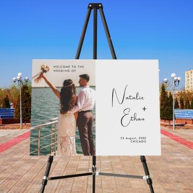 Calligraphy Script Photo Wedding Welcome Sign