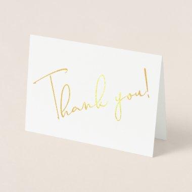 Calligraphy Script Thank You Note Foil