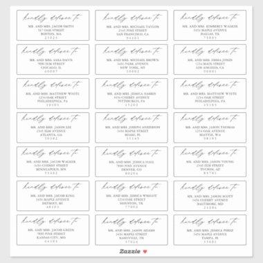 Calligraphy Script Wedding Guest Address Labels