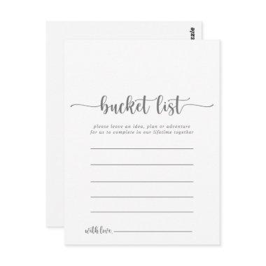 Calligraphy Simple Silver Bucket List Invitations