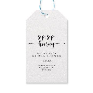 Calligraphy Sip Sip Hooray Bridal Shower Gift Tags