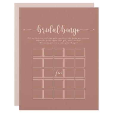 Calligraphy Terracotta Bridal Bingo Game