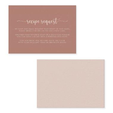 Calligraphy Terracotta Wedding Recipe Request Enclosure