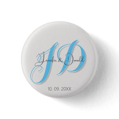 Calligraphy trendy classical script monogram button