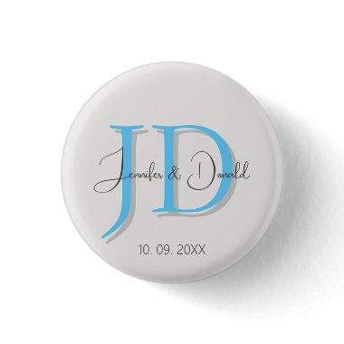Calligraphy trendy classical script monogram button