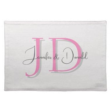 Calligraphy trendy classical script monogram cloth placemat