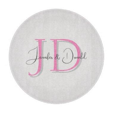 Calligraphy trendy classical script monogram cutting board