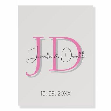 Calligraphy trendy classical script monogram foam board