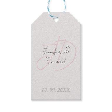 Calligraphy trendy classical script monogram gift tags