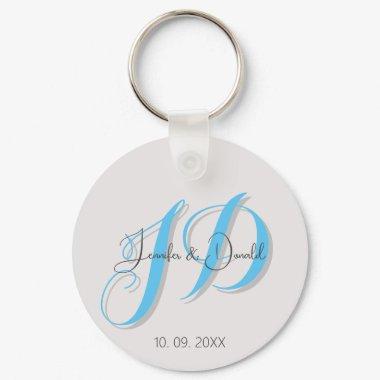 Calligraphy trendy classical script monogram keychain