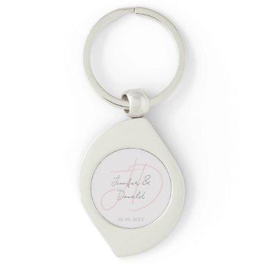 Calligraphy trendy classical script monogram keychain
