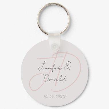 Calligraphy trendy classical script monogram keychain
