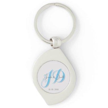 Calligraphy trendy classical script monogram keychain