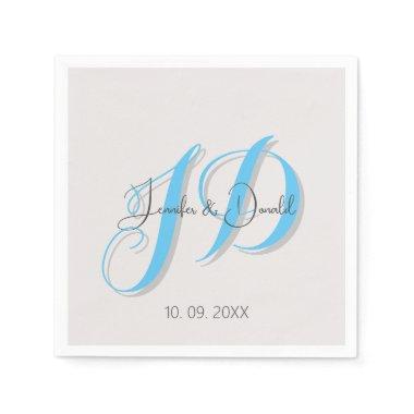 Calligraphy trendy classical script monogram napkins