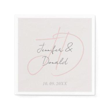 Calligraphy trendy classical script monogram napkins