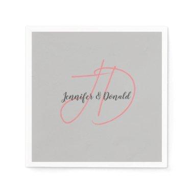Calligraphy trendy classical script monogram napkins