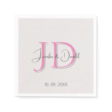 Calligraphy trendy classical script monogram napkins