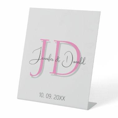Calligraphy trendy classical script monogram pedestal sign