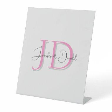 Calligraphy trendy classical script monogram pedestal sign