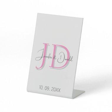 Calligraphy trendy classical script monogram pedestal sign