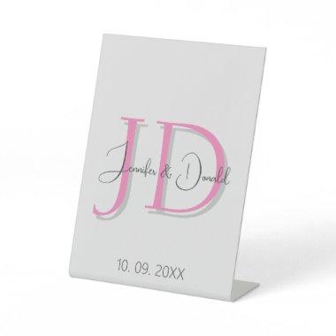 Calligraphy trendy classical script monogram pedestal sign
