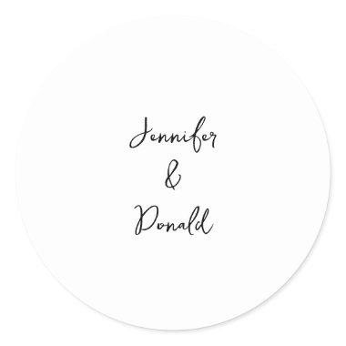Calligraphy trendy classical script plain personal classic round sticker