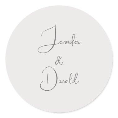 Calligraphy trendy classical script plain personal classic round sticker