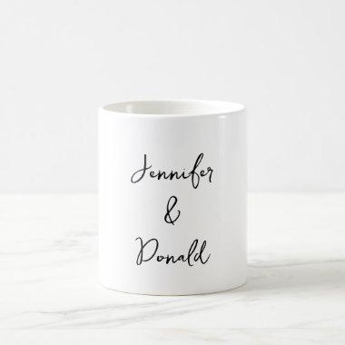 Calligraphy trendy classical script plain personal coffee mug