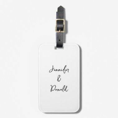 Calligraphy trendy classical script plain personal luggage tag