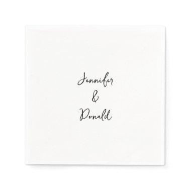 Calligraphy trendy classical script plain personal napkins