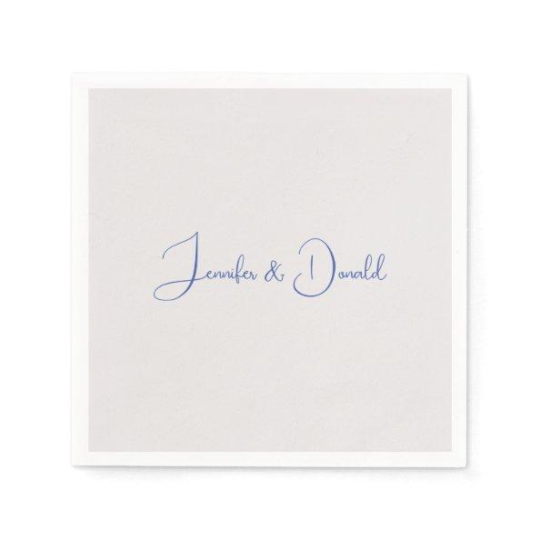 Calligraphy trendy classical script plain personal napkins