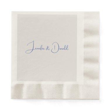 Calligraphy trendy classical script plain personal napkins