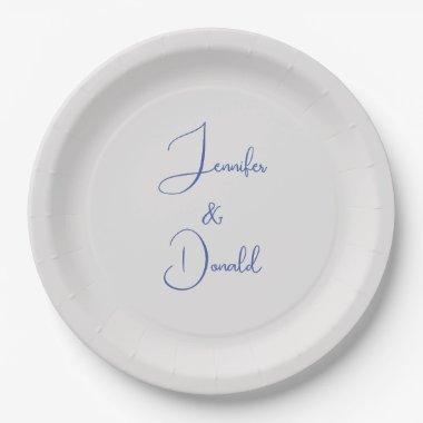 Calligraphy trendy classical script plain personal paper plates