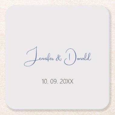 Calligraphy trendy classical script plain personal square paper coaster