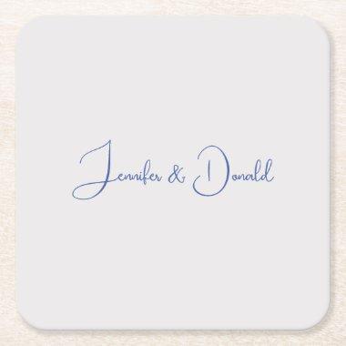 Calligraphy trendy classical script plain personal square paper coaster