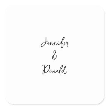 Calligraphy trendy classical script plain personal square sticker