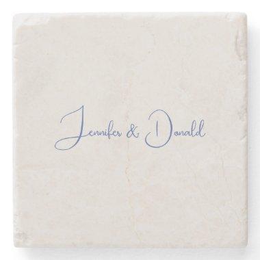 Calligraphy trendy classical script plain personal stone coaster