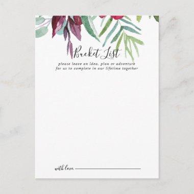 Calligraphy Tropical Wedding Bucket List Invitations