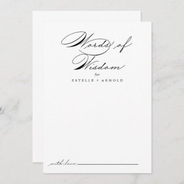Calligraphy Wedding Words of Wisdom Advice Card