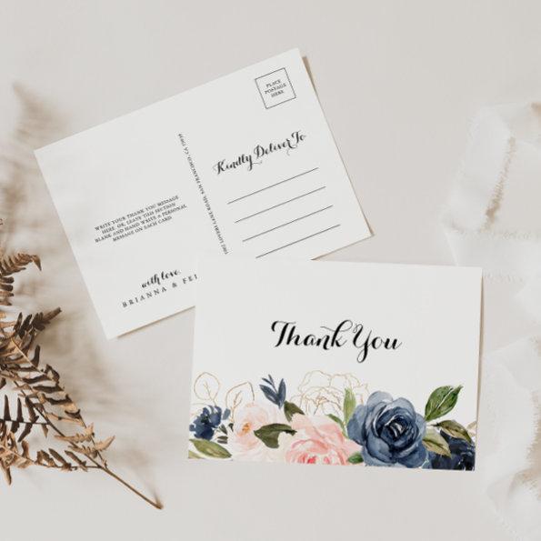 Calligraphy Winter Unique Floral Thank You PostInvitations