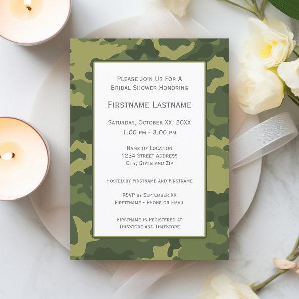 Camo Bridal Shower or Engagement Party Invitations