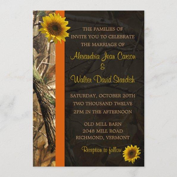 Camo & Sunflowers Invitations