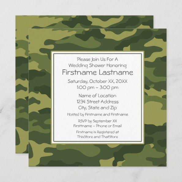 Camo Wedding Shower or Party Invitations