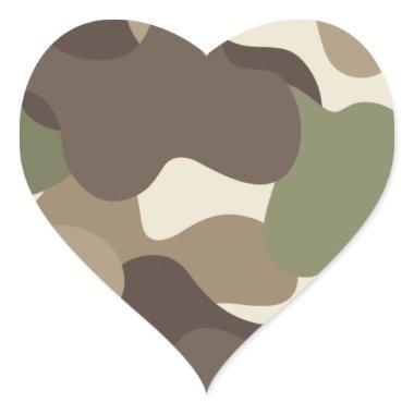 Camouflage Camo Heart Sticker
