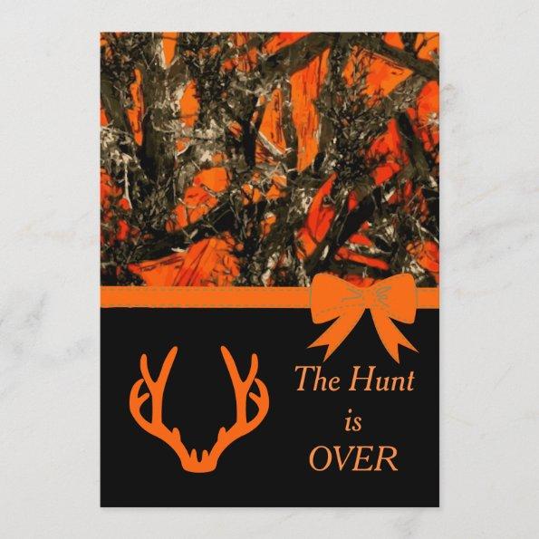 Camouflage Wedding Invitations with deer horns.