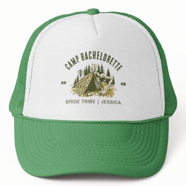 Camp Bachelorette Party Girls Camping Trip Custom Trucker Hat