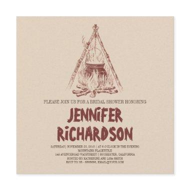 Camping bridal shower invitations